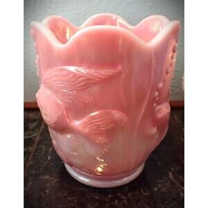 Fenton Iridescent Peachalene Atlantis Vase, Vintage
